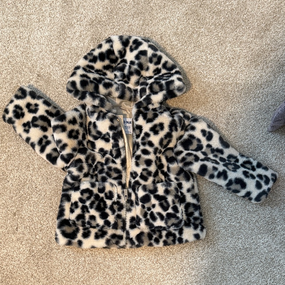 Old Navy Faux Fur Hooded Jacket - Tan